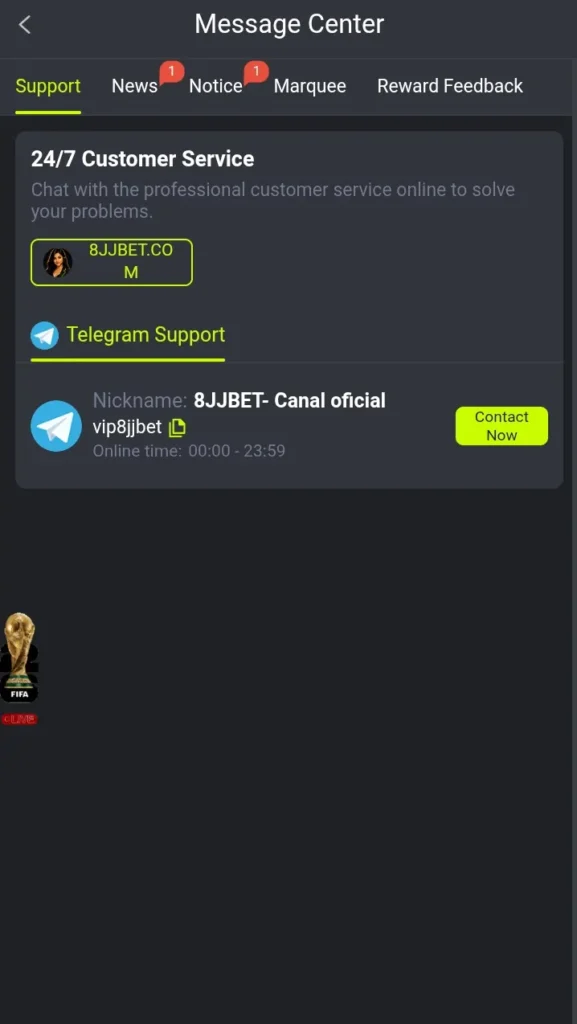 8JJ Bet Game Message Center