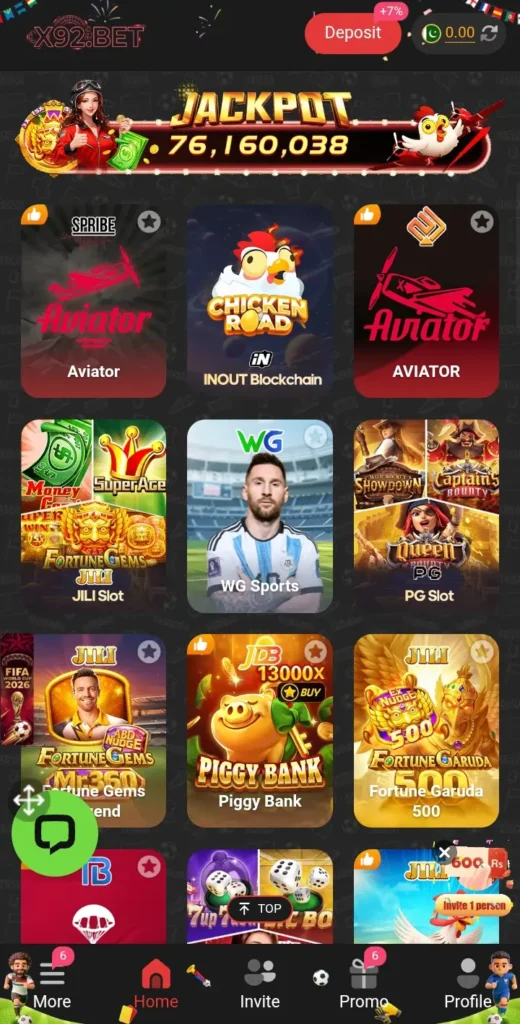 X92 Bet App Games Available