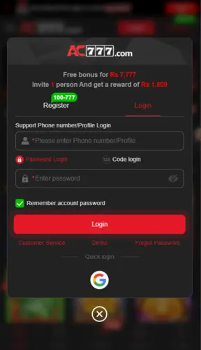 AC777 Game Login